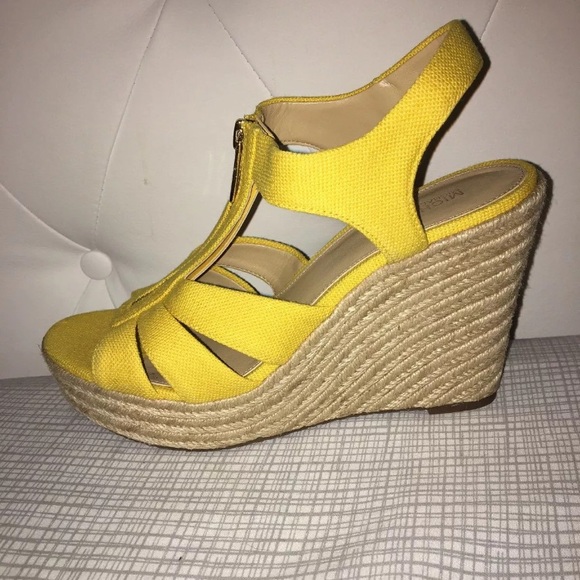 michael kors berkley weave canvas espadrille wedges